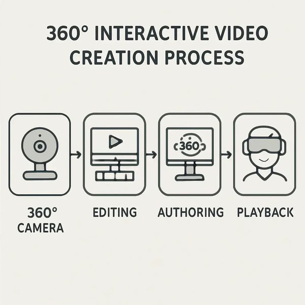 Diagram of the 360 interactive video creation process