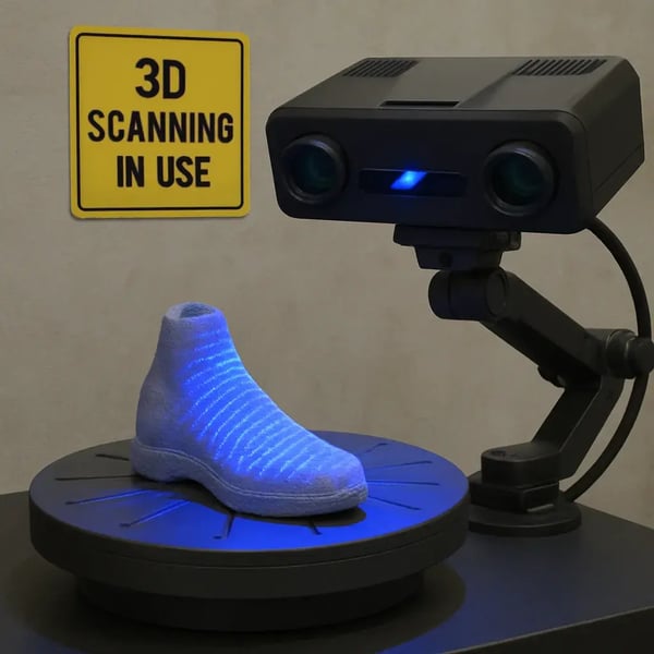 High-tech 3D scanning equipment in use