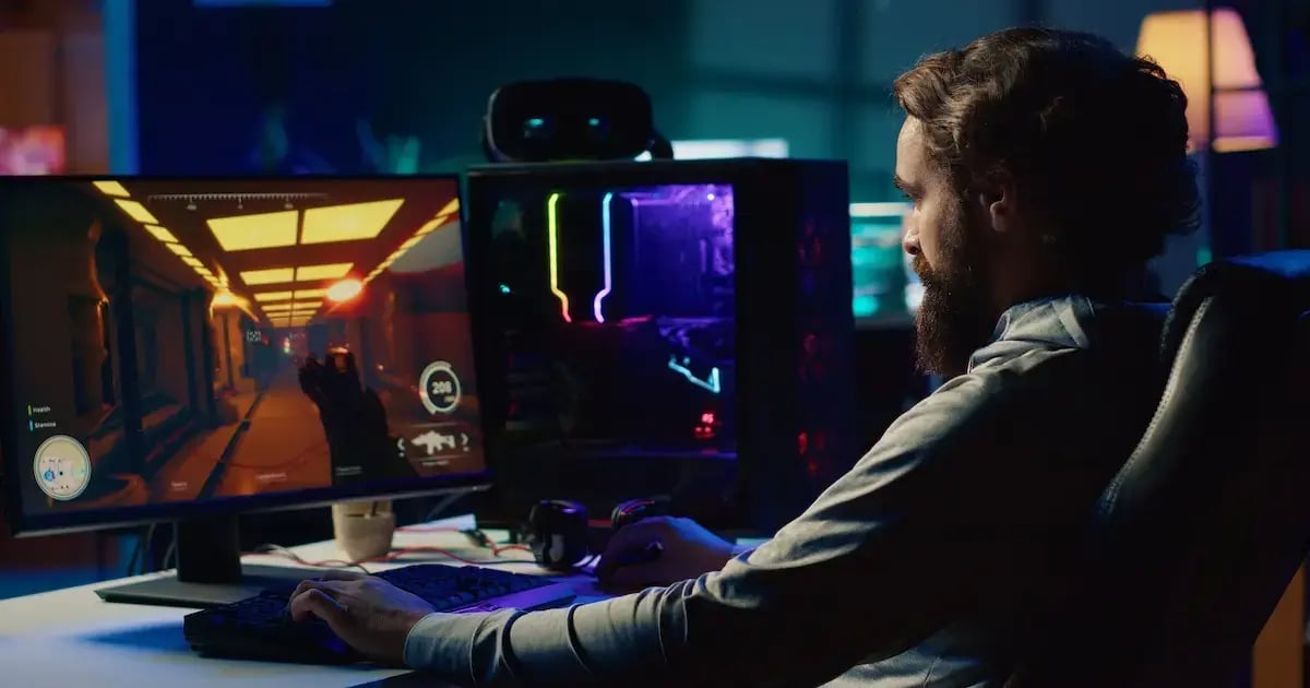 Game developer working in a high end PC 